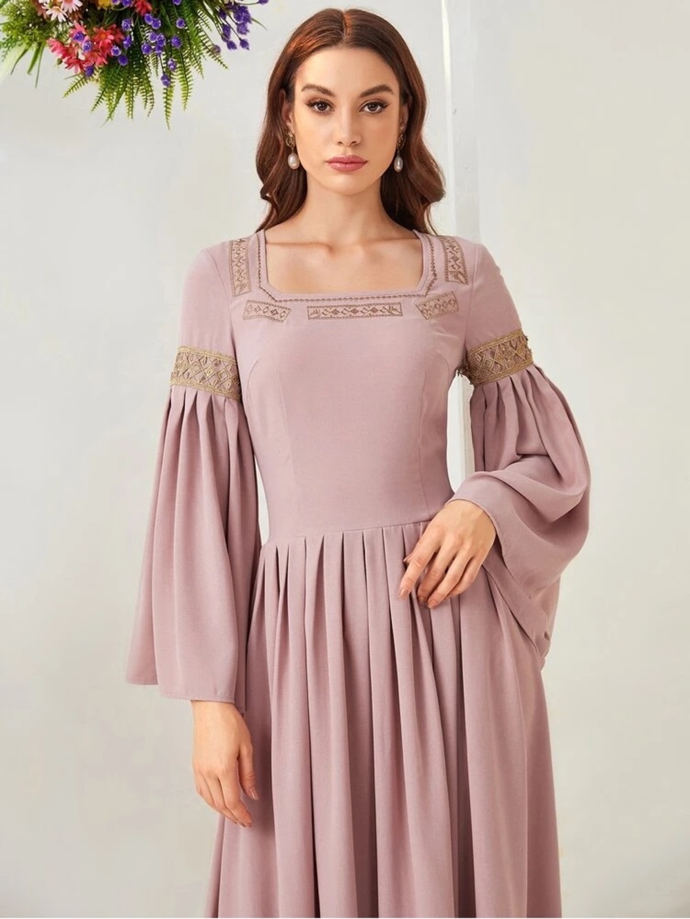 Romantic Goth Renaissance Coquette Bell sleeve Maxi Dress Size S Fairy Cosplay